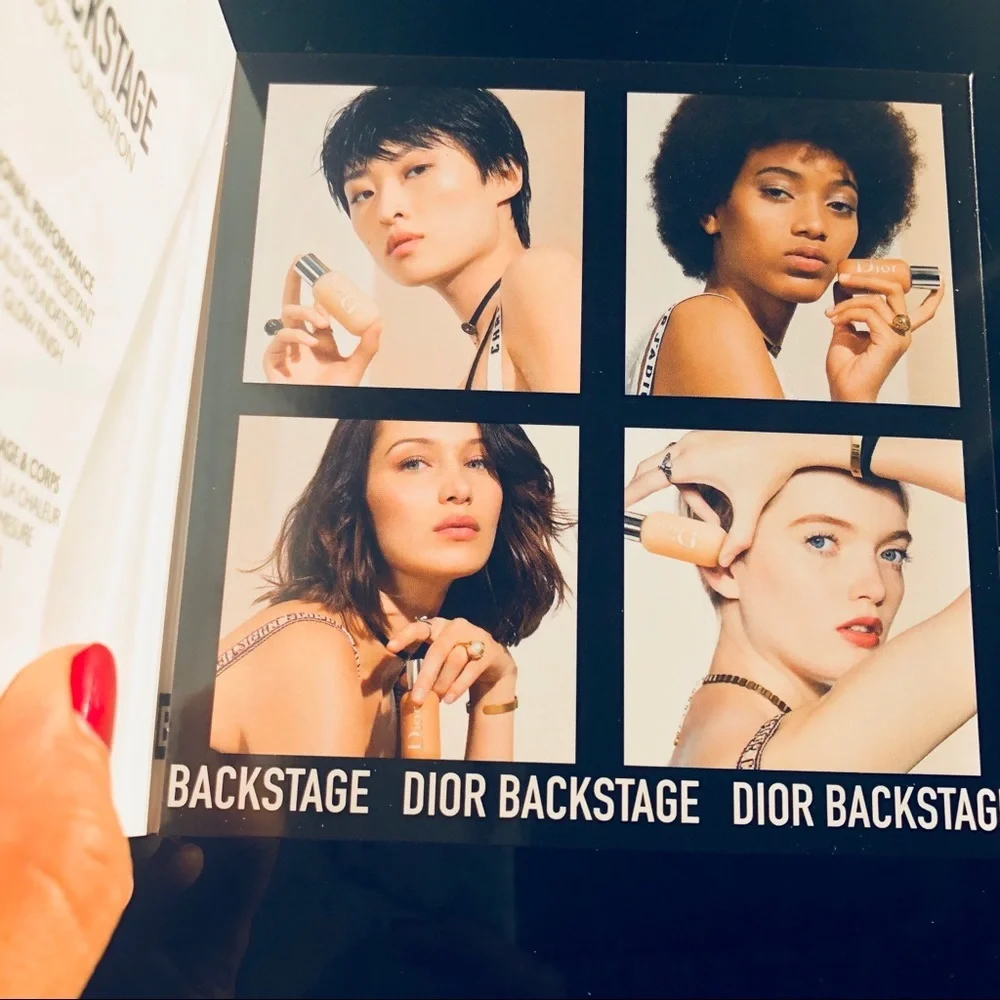 Dior backstage 4 shades Foundation Sample Card